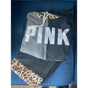 Victoria’s Secret PINK Black/Leopard sweatsuit